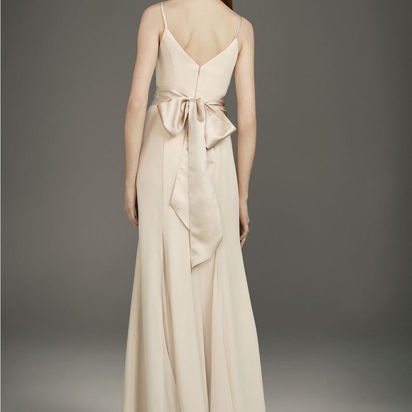 White by Vera Wang Maxi Bridesmaid Dress in Amethyst Belted Waist Sz 10 - Picture 12 of 16